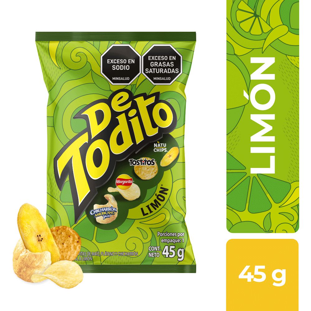 DETODITO Pasabocas Sabor a Limon 45gr (1 pack)