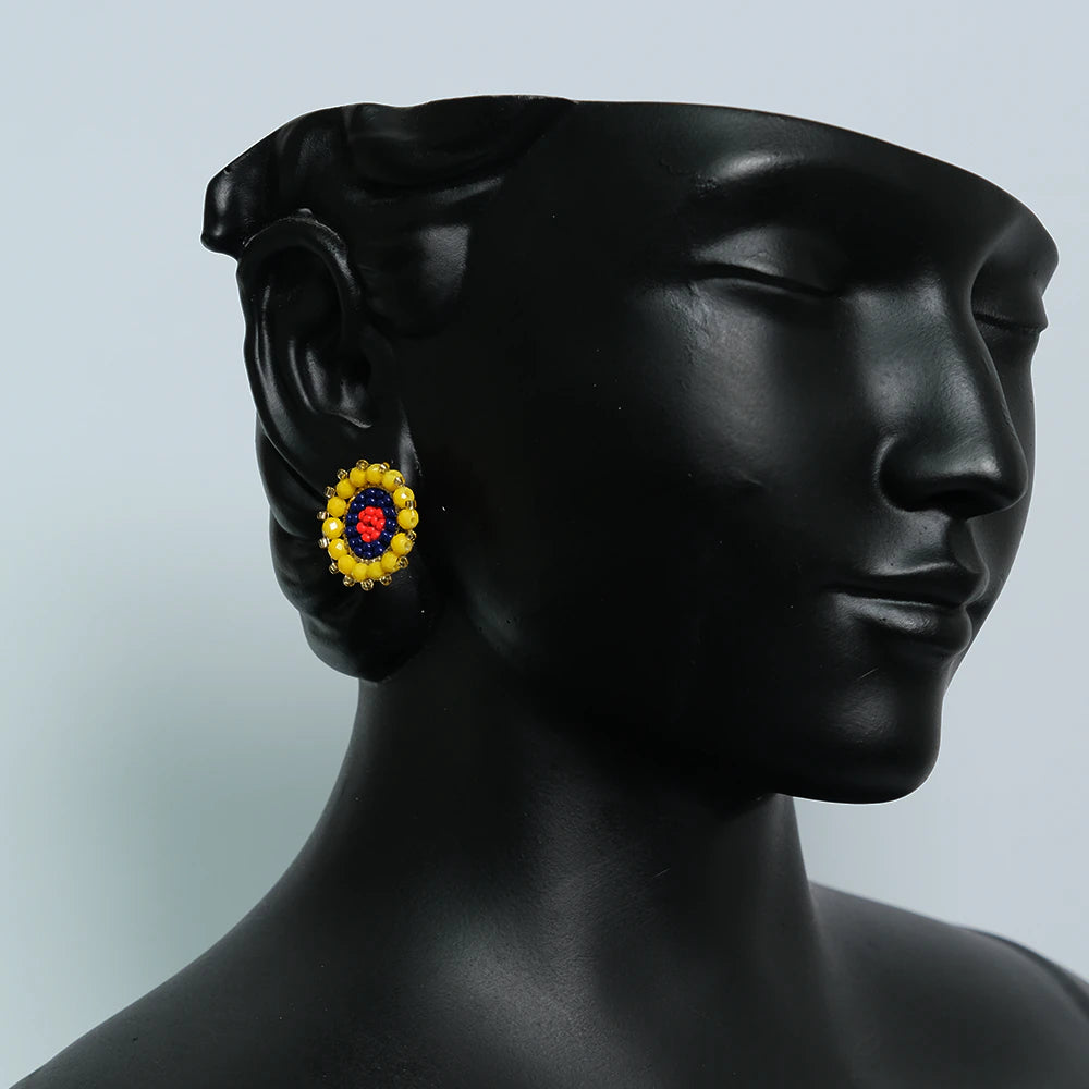 Arete Colombia Elegance en Mostacillas Tricolor Premium F4-01