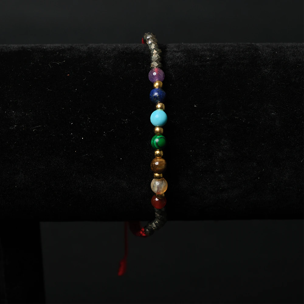 Pulsera Chakra Noir Energy con Piedras Naturales Multicolor F1-01
