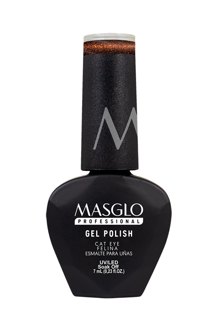 FELINA - MASGLO PROFESSIONAL SEMI-PERMANENT ENAMEL GEL POLISH 7 ML PEARLISH CAT EYE EFFECT - GREEN RANGE