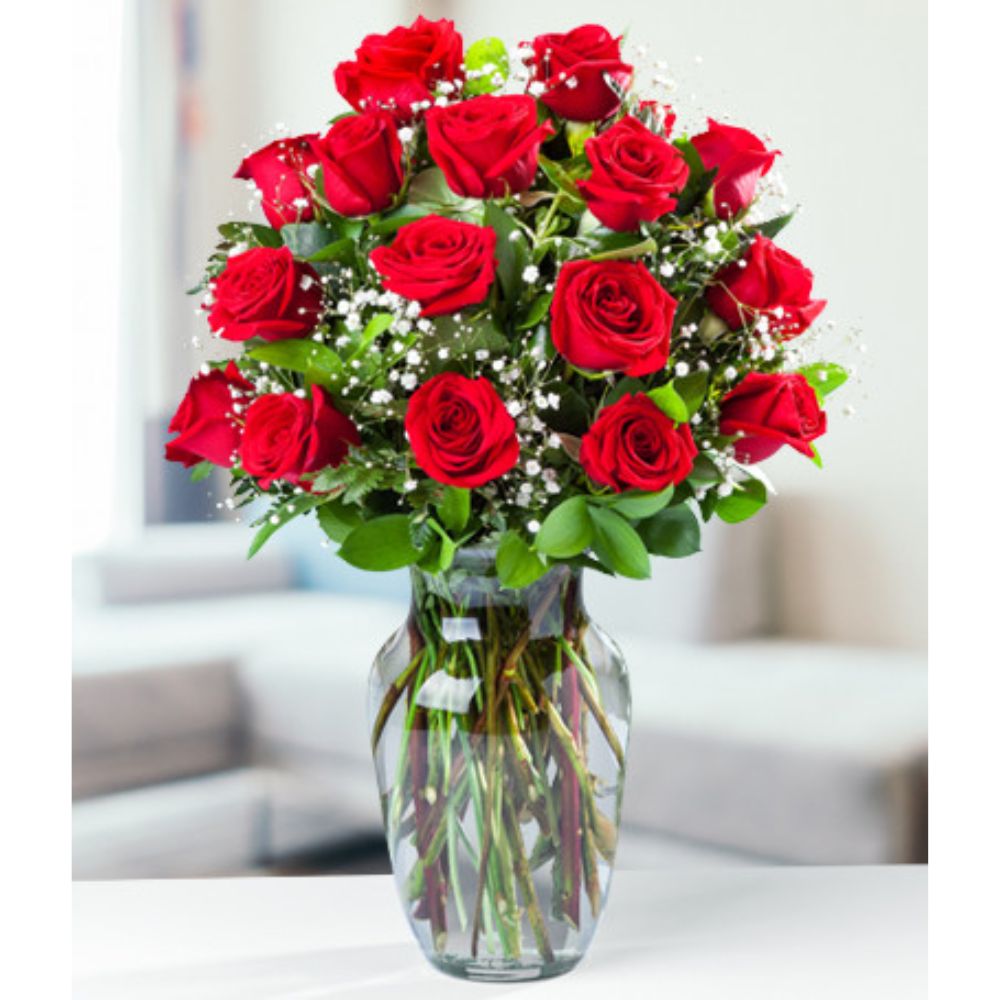 Puro Amor - Florero de Rosas Rojas