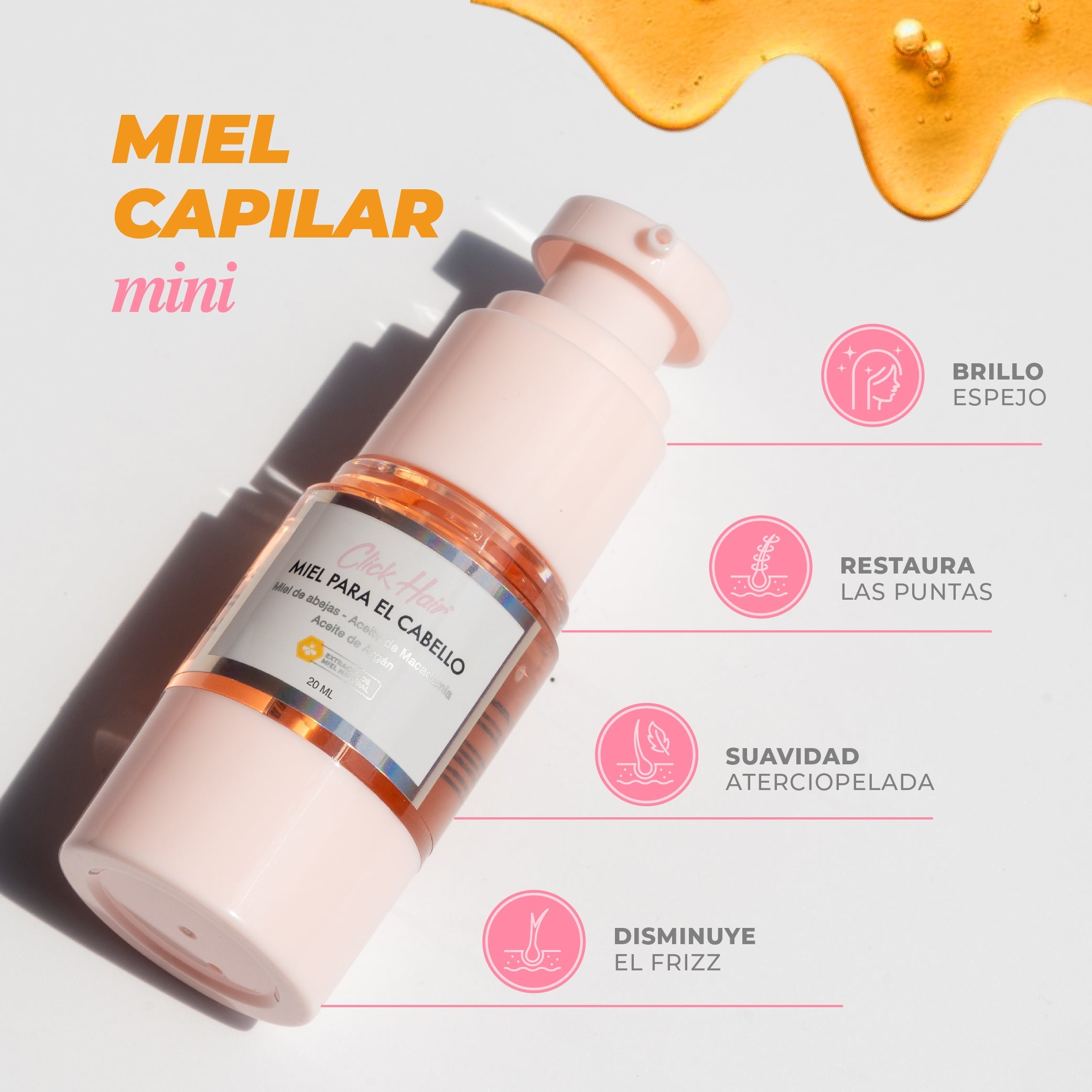 CLICK HAIR MINI MIEL CAPILAR CON ARGAN 20ml
