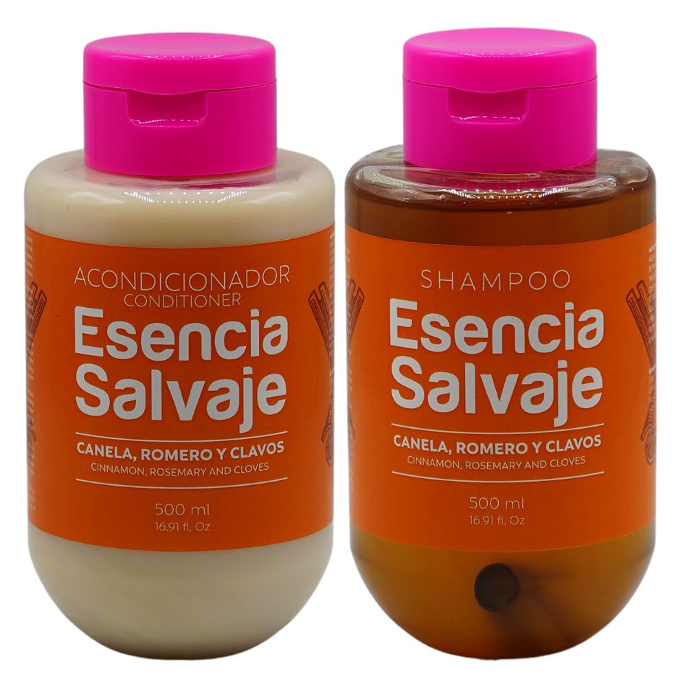 Esencia Salvaje Shampoo de Canela y Romero y Esencia Salvaje Acondicionador de Canela y Romero  (2 pack)