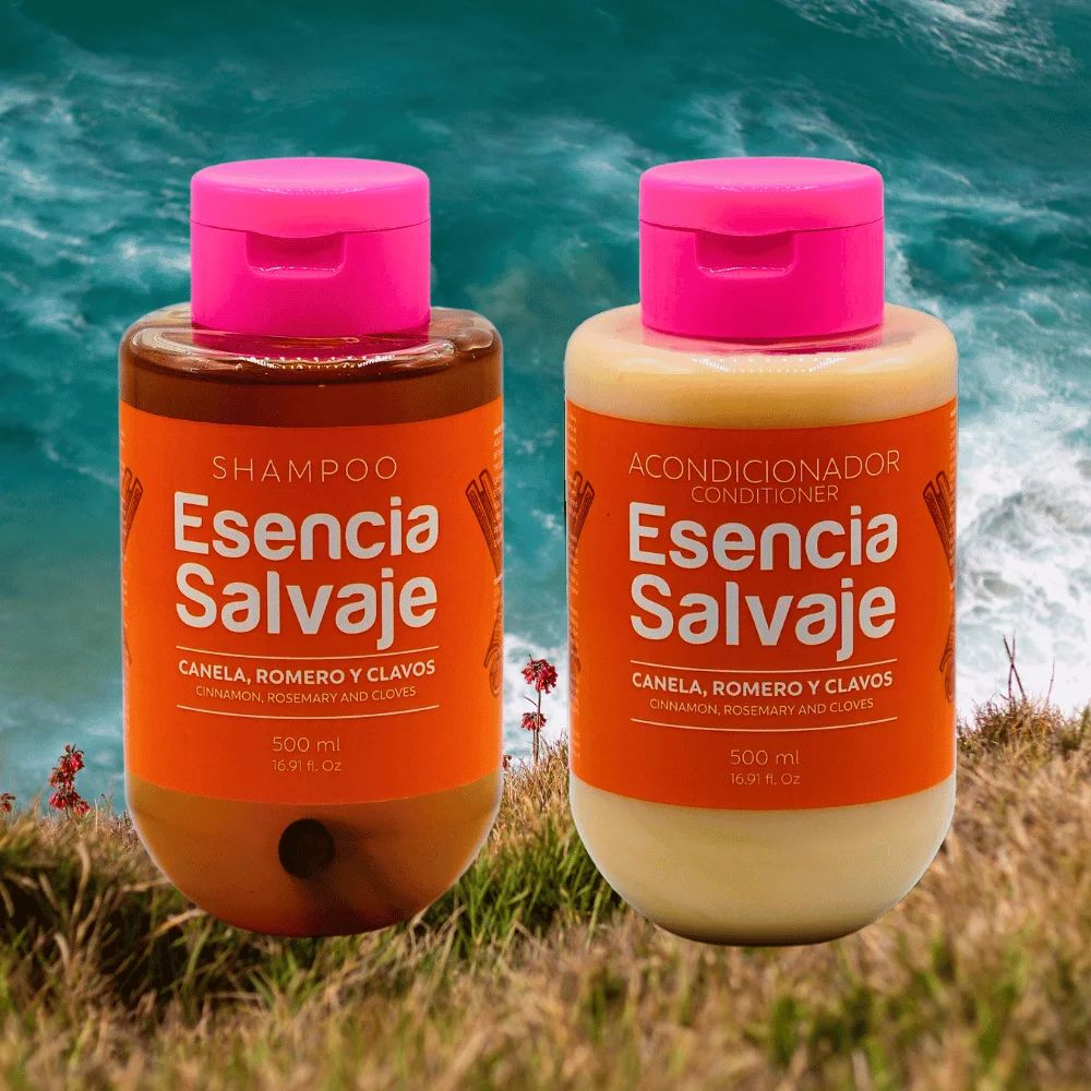 Esencia Salvaje Shampoo de Canela y Romero y Esencia Salvaje Acondicionador de Canela y Romero  (2 pack)
