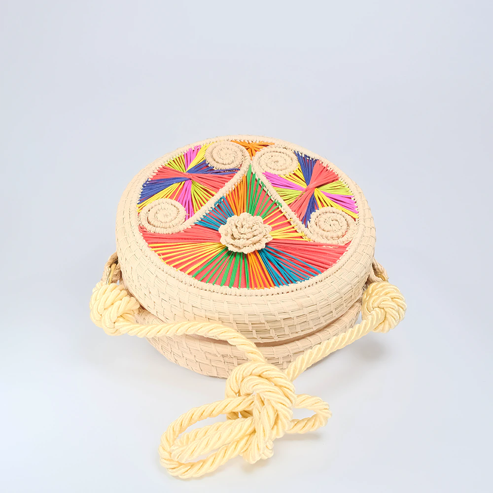 Bolso Yoyo Rainbow Bloom Tejido Fino Artesanal Multicolor G3-01