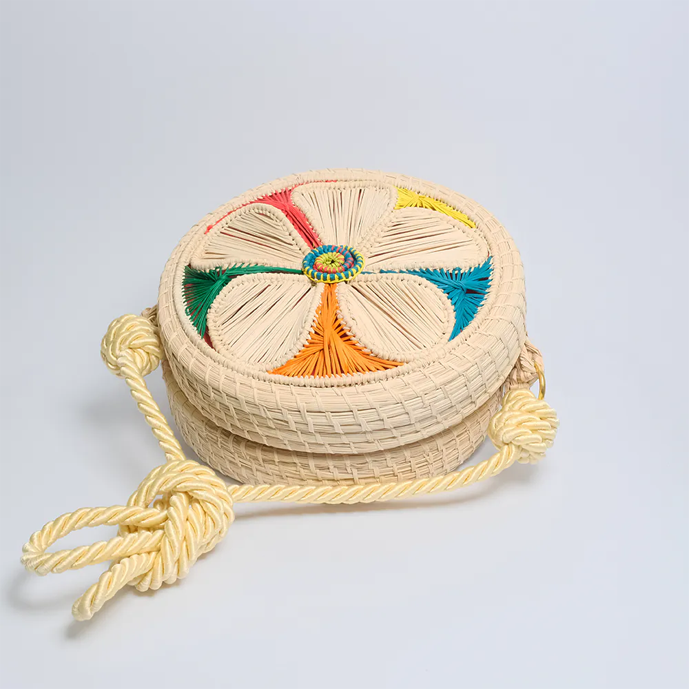 Bolso Yoyo Color Petal Tejido Fino Artesanal Elegante G3-03