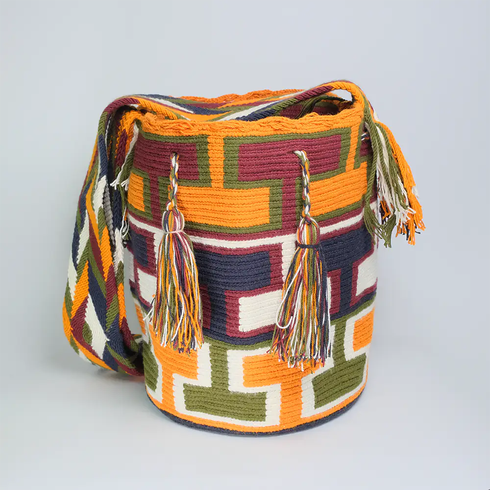 Bolso Wayuu Terra Mosaic Tejido Artesanal Elegante G6-07