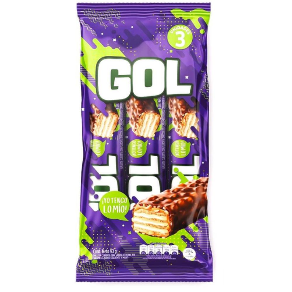 Chocolatina Gol, Chocolatina Jumbo Mini, Galleta Wafer Jet, Chocolatina Cruji Jet (4 Pack) Snacks Colombianos