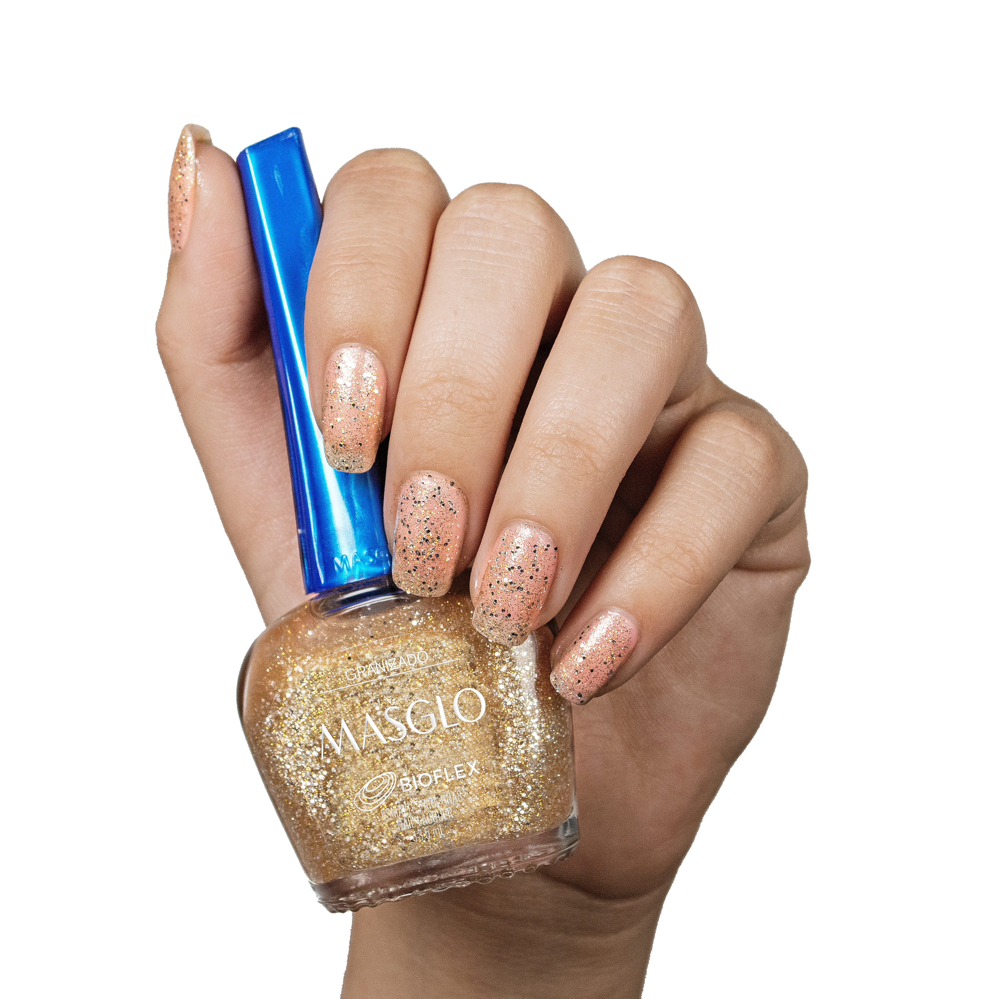 GRANIZADO DORADO- ESMALTE TRADICIONAL PERLADO MASGLO 13,5 ML - GAMA MARRON