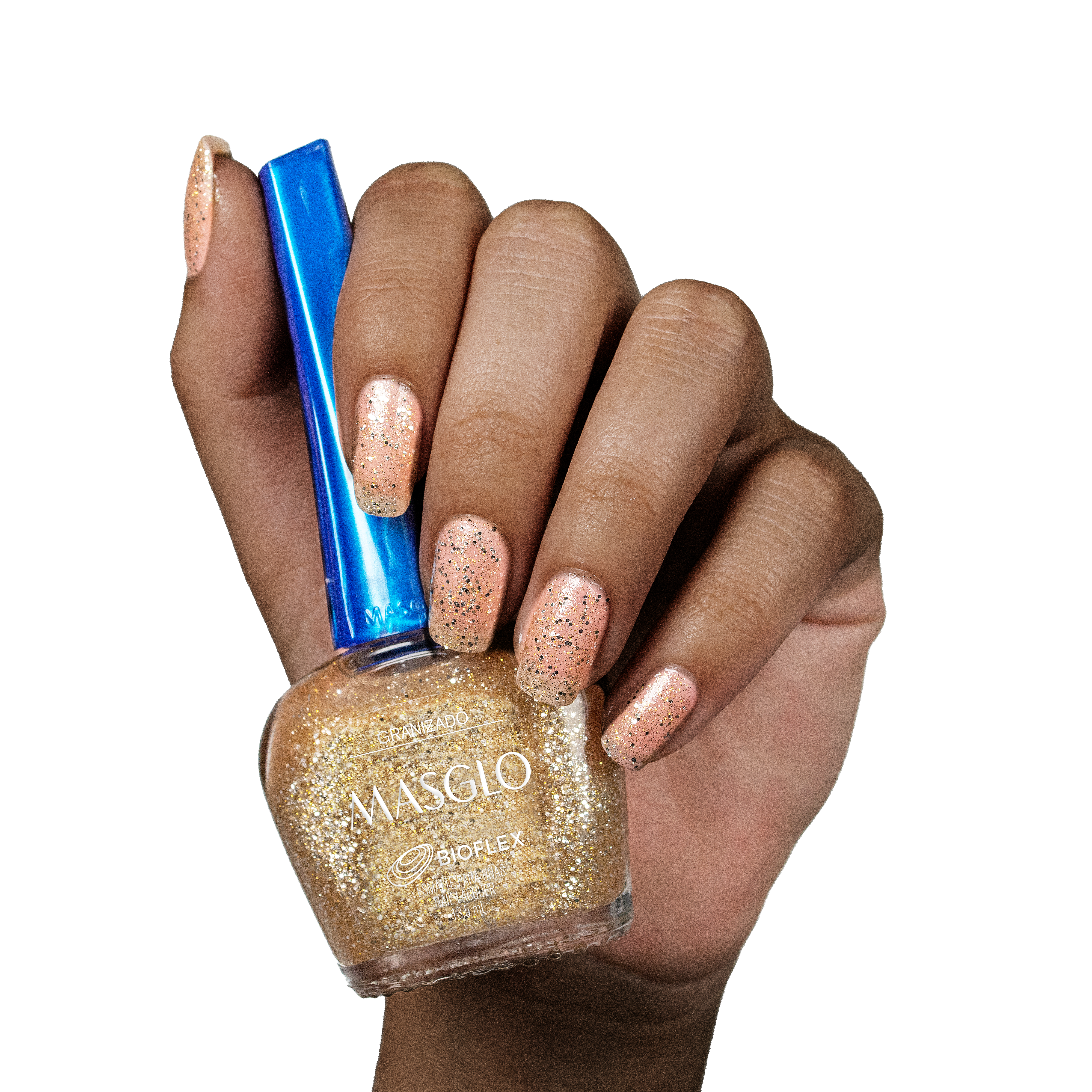 GRANIZADO DORADO- ESMALTE TRADICIONAL PERLADO MASGLO 13,5 ML - GAMA MARRON