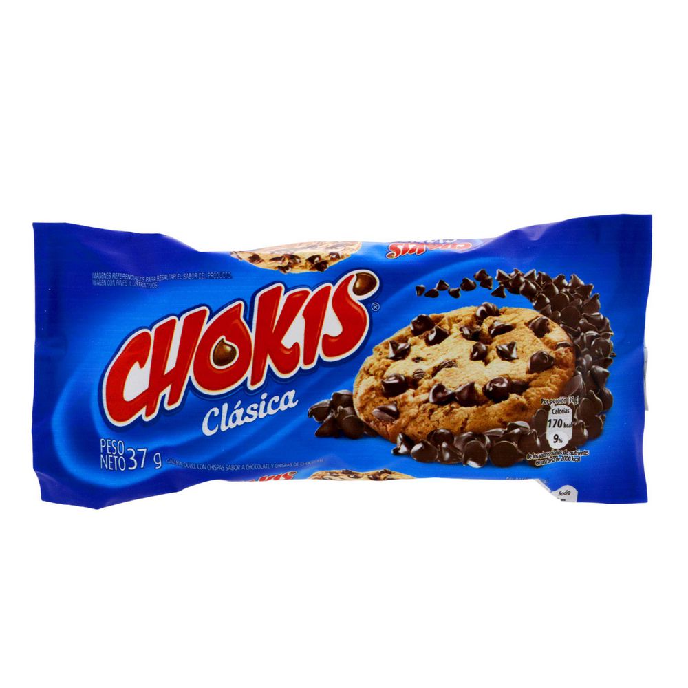 Galletas Chokis con chips de chocolate Clasica x37g (1 unid)
