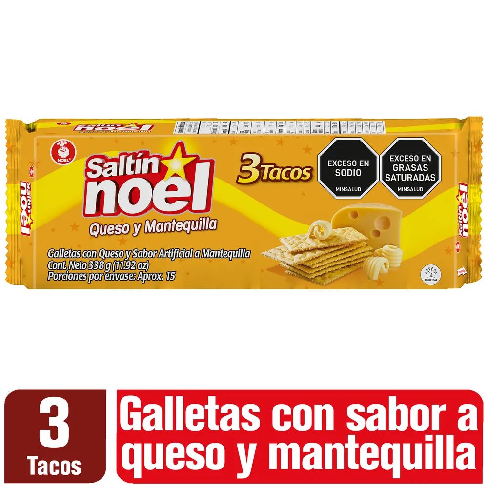 Galletas Saltin Noel de queso 3 tacos x 338gr food