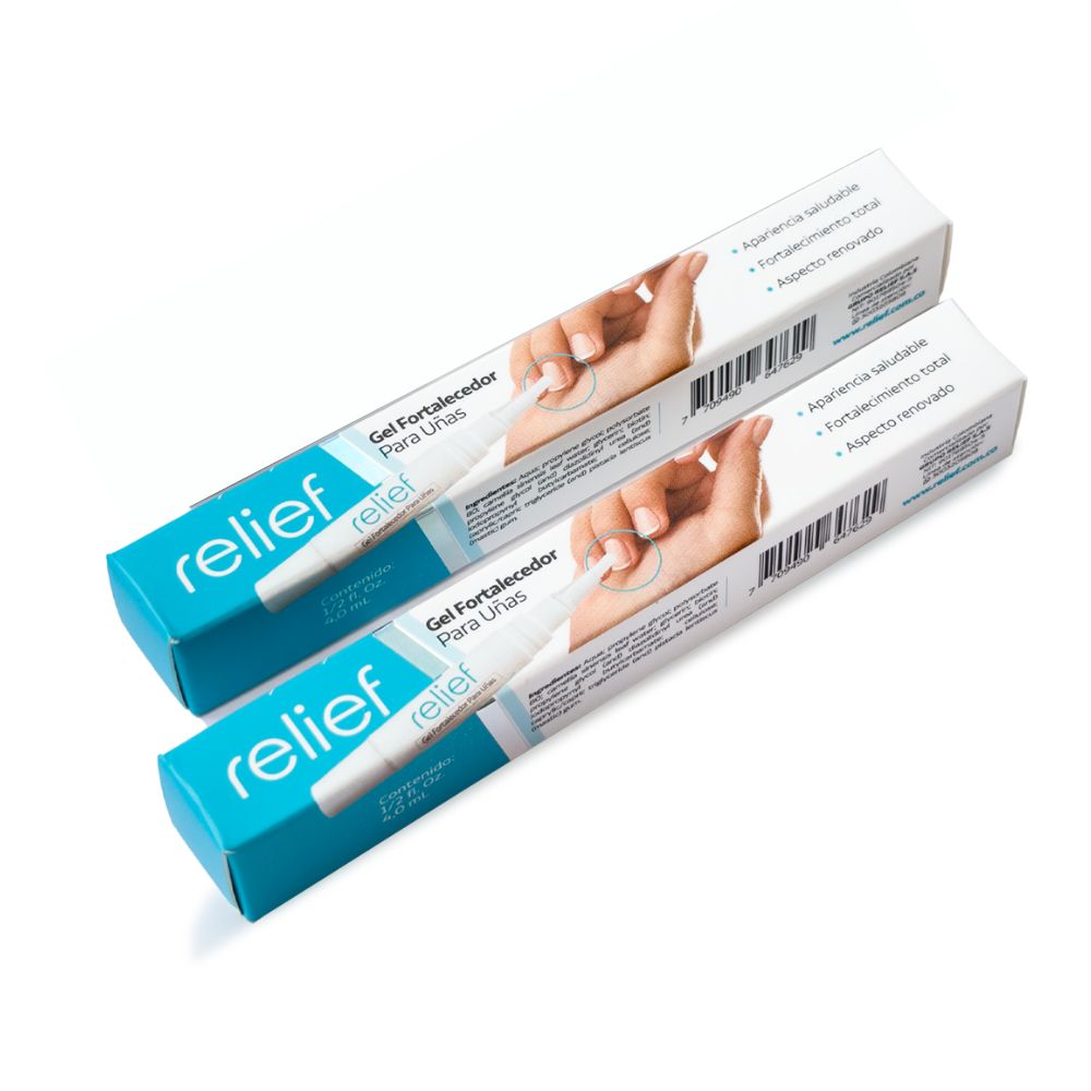 RELIEF GEL FORTALECEDOR DE UNAS - TRIPLE ACCION PROFESIONAL 4.0ml (2 Pack)