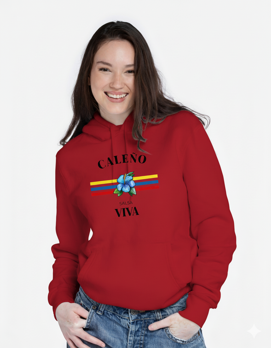 Hoodie “Caleño Salsa Viva – Flor & Tricolor”