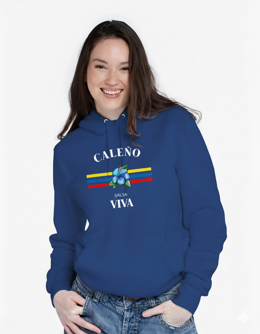 Hoodie “Caleño Salsa Viva – Flor & Tricolor”