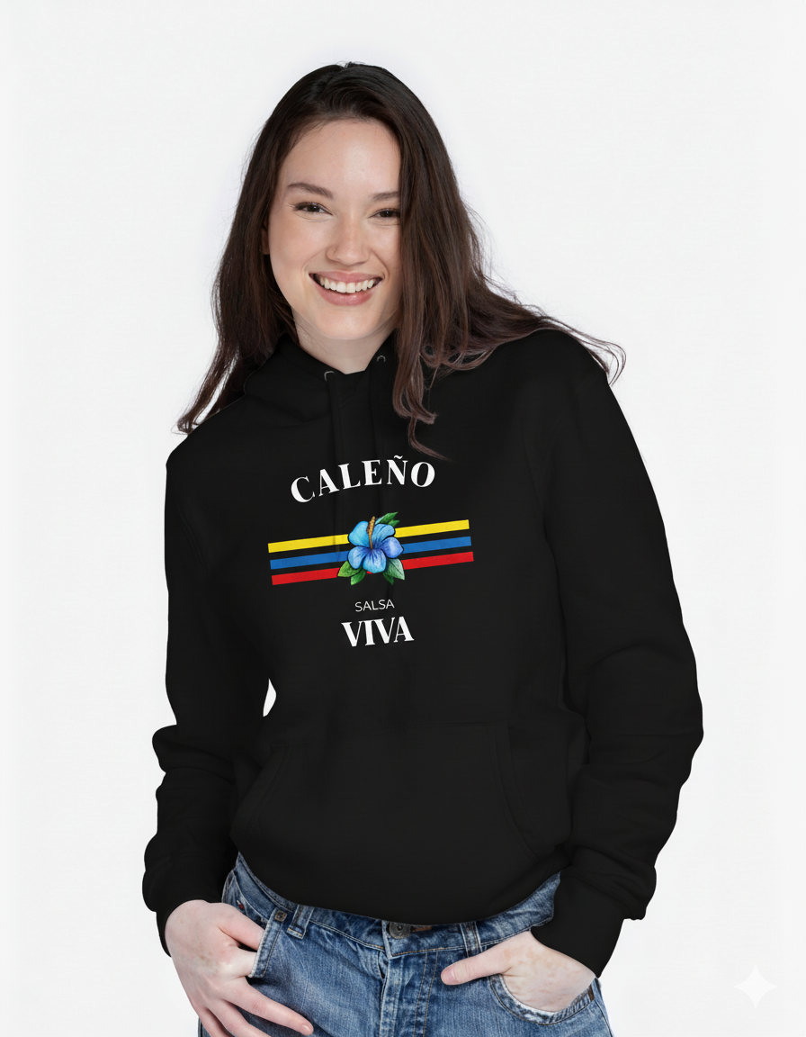 Hoodie “Caleño Salsa Viva – Flor & Tricolor”