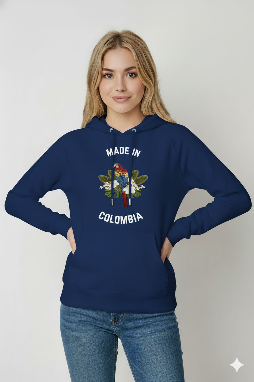 Hoodie “Made in Colombia – Guacamaya”