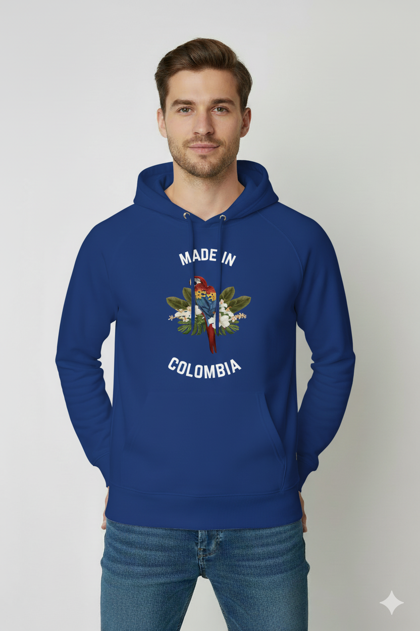 Hoodie “Made in Colombia – Macaw Crest”