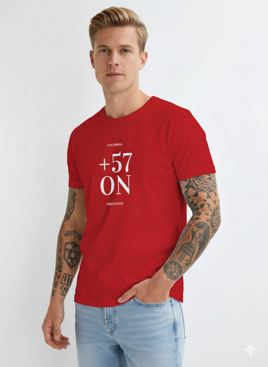 Camiseta Básica “+57 ON – Indicativo Colombia”