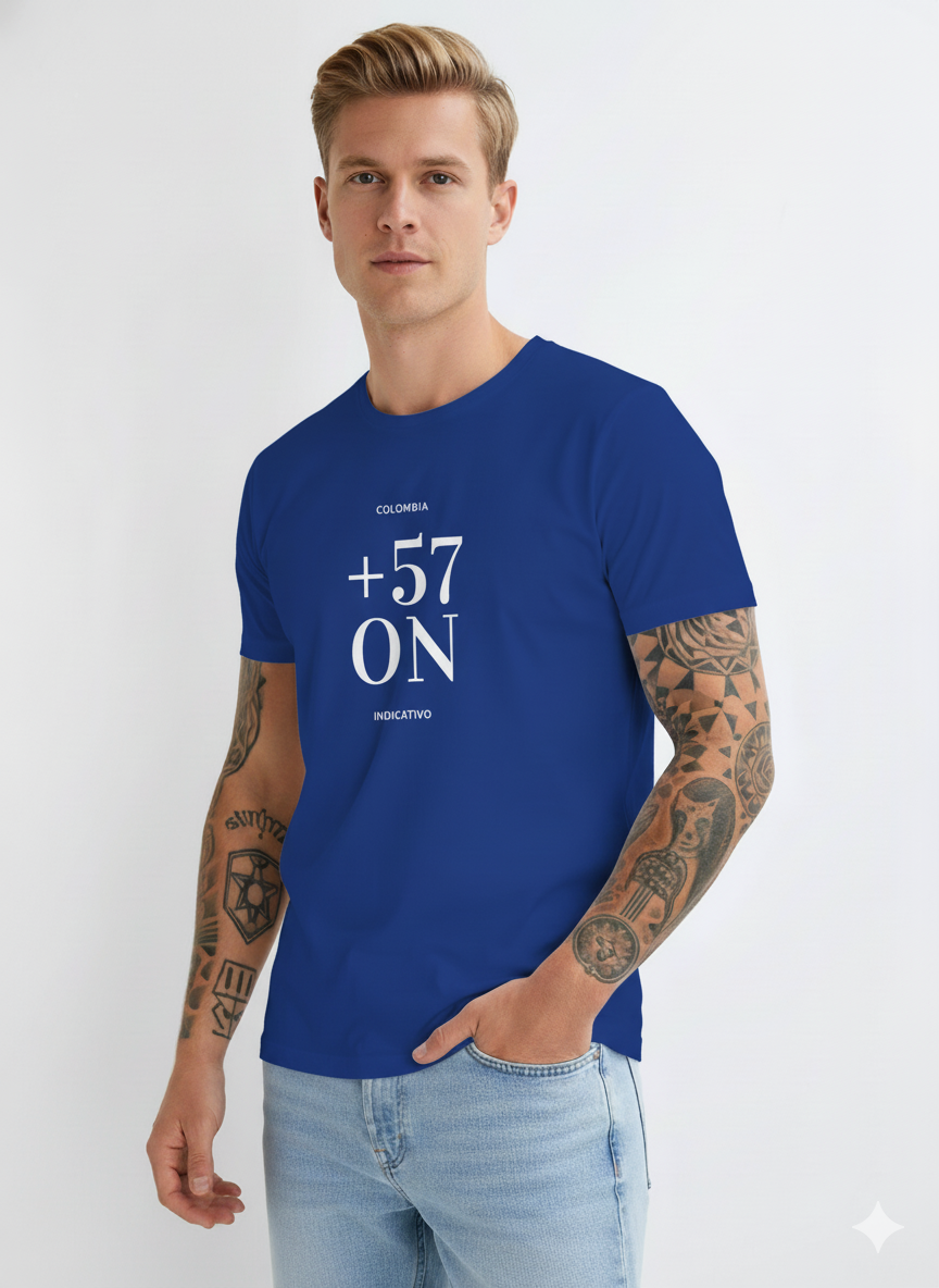 Camiseta Básica “+57 ON – Indicativo Colombia”