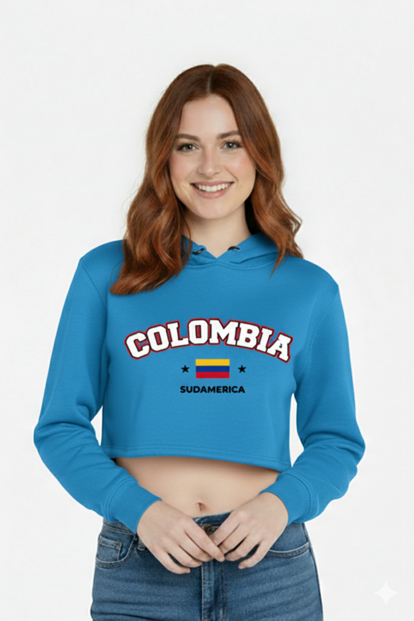 Hoodie Crop “Colombia Campus”