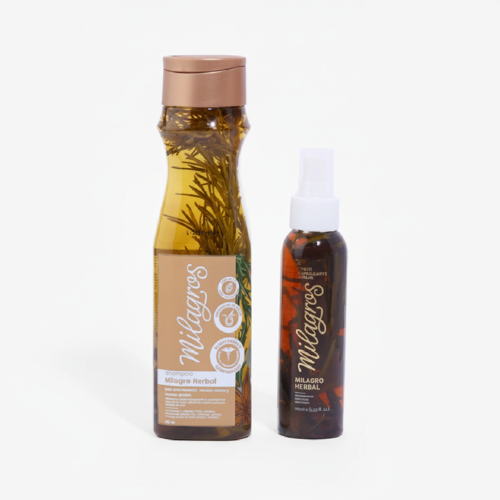Milagros Shampoo herbal y Milagros tonico revitalizante capilar (2 pack)