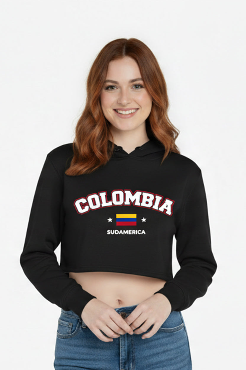 Hoodie Crop “Colombia Campus”