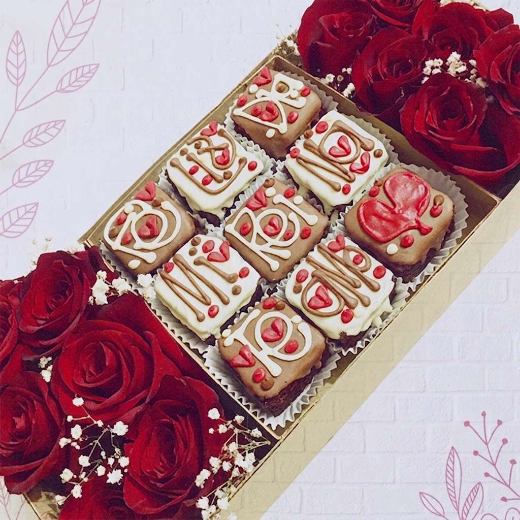 Brownies y Flores Dia de la Mujer a Domicilio en Cali