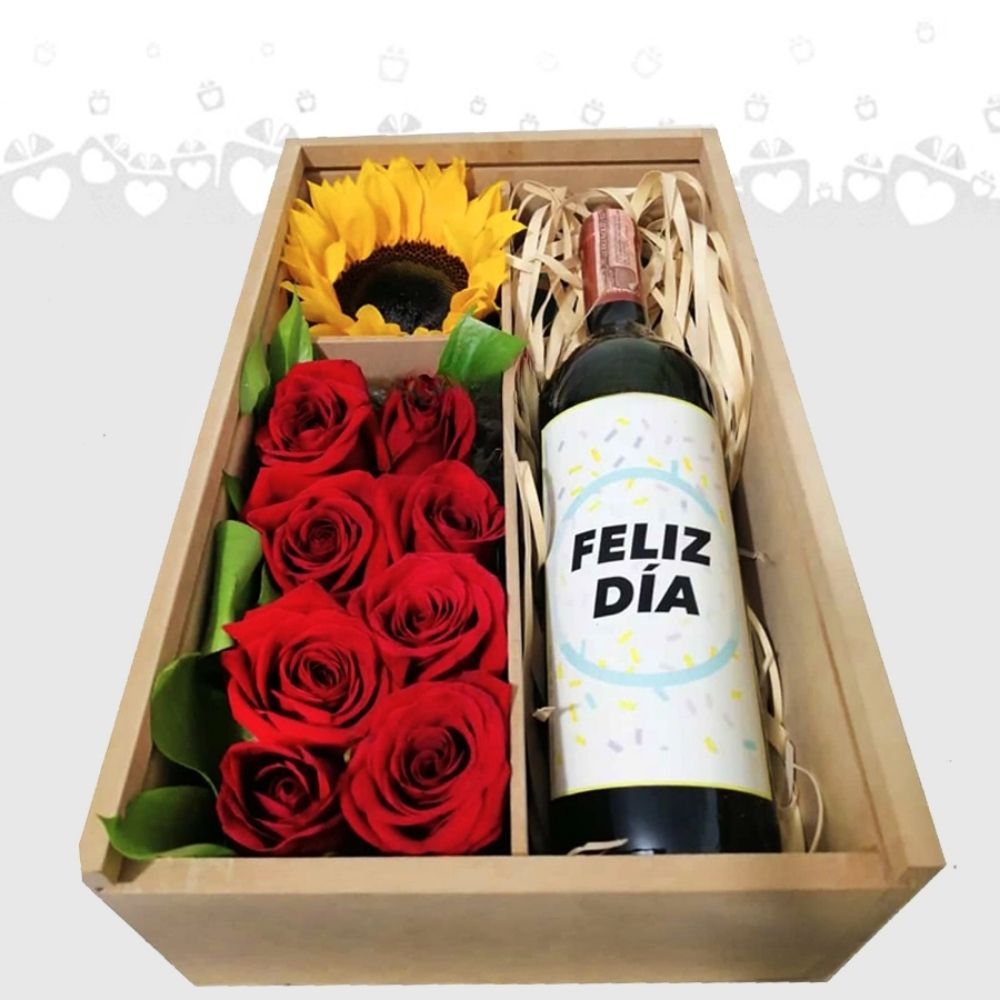 Regalo Con Flores Y Vino - Domicilio En Bogota