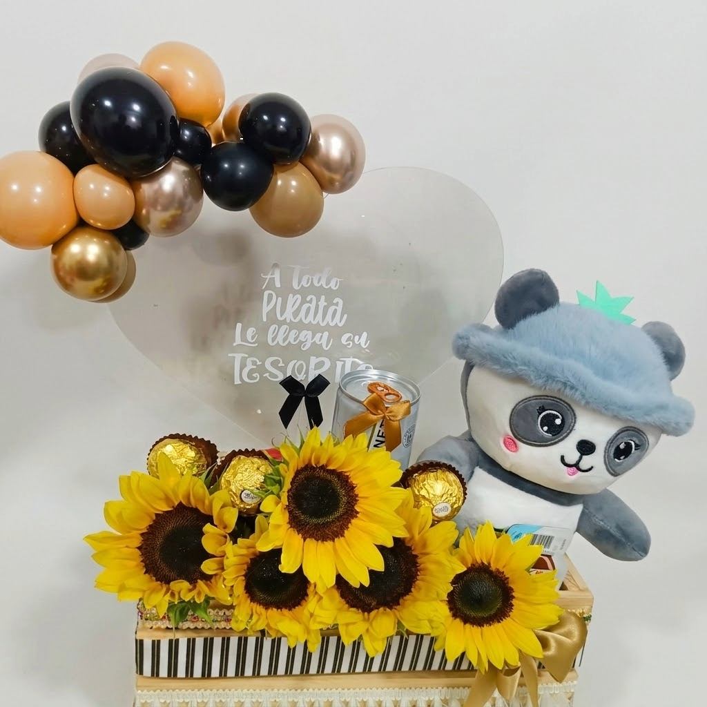 Regalo Con Girasoles Y Peluche A Domicilio En Medellín Pedido Con Un Día De Anticipación