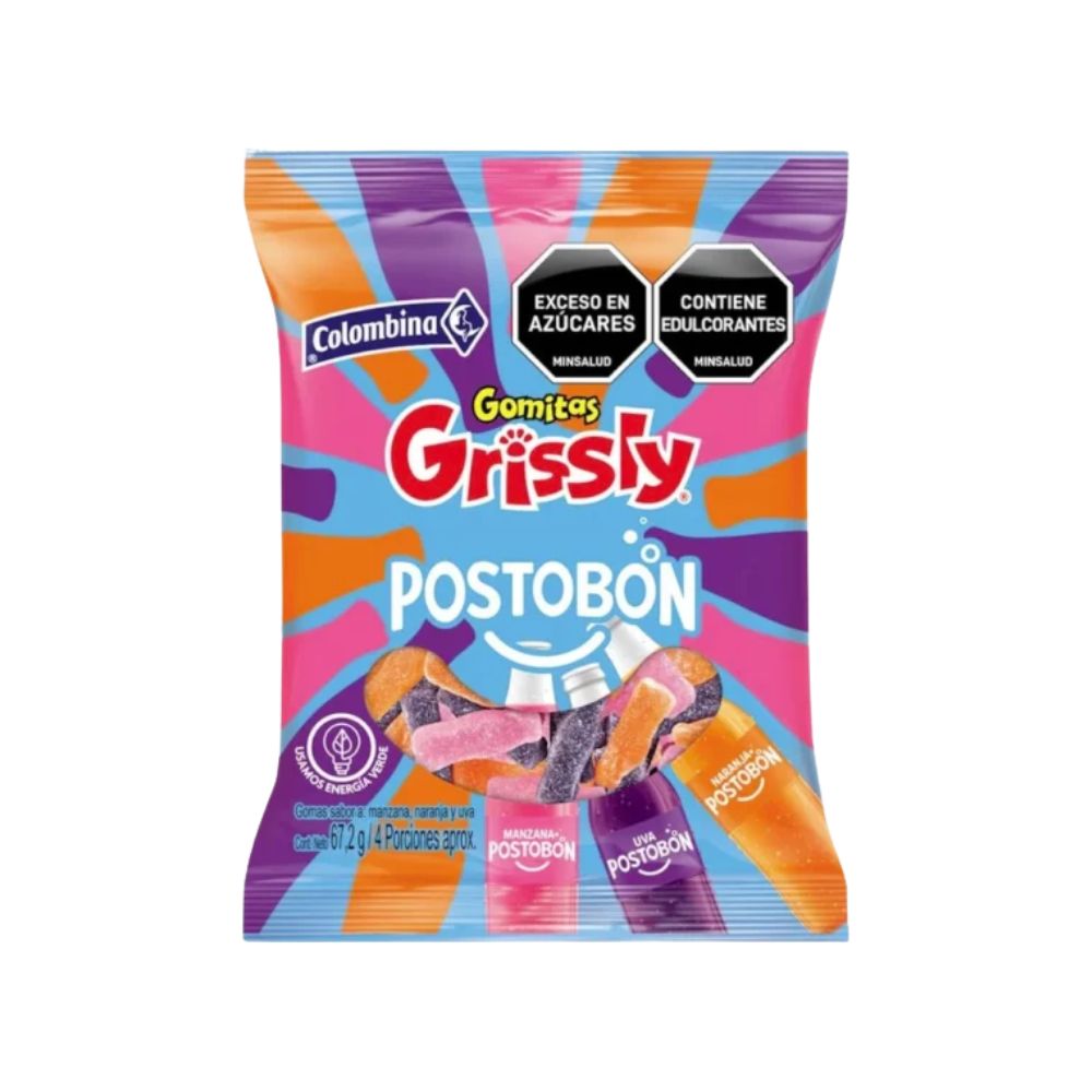 GOMITAS GRISSLY POSTOBON SNACK X 67,2 GR