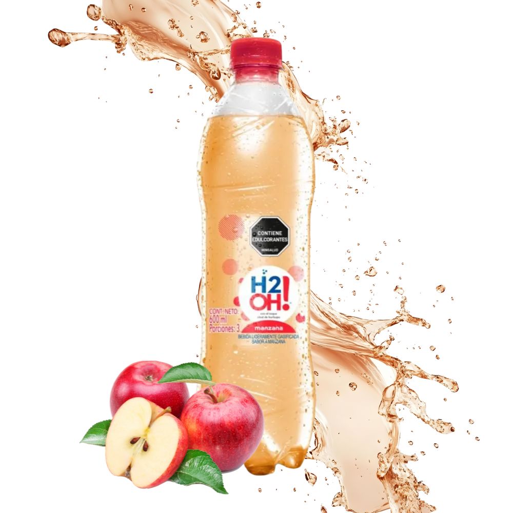AGUA H2OH SABOR MANZANA x 600ML