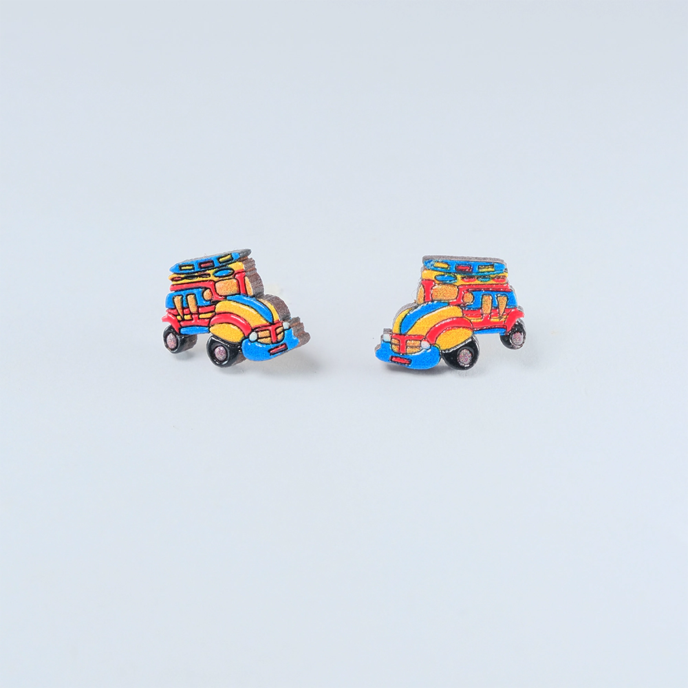 Aretes de Madera Classic Chiva Multicolor H5-13