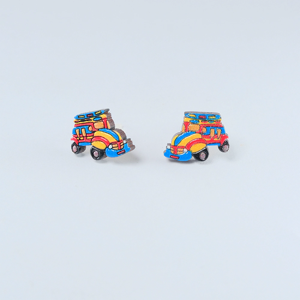 Aretes de Madera Classic Chiva Multicolor H5-21