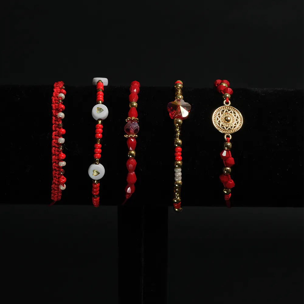 Set de Pulseras Ruby Glow Boho Chic H6-02