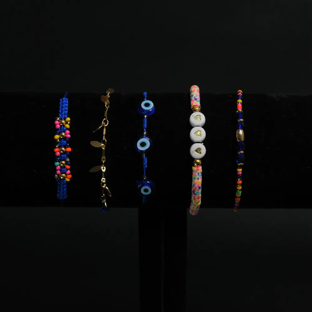 Set de Pulseras Blue Fortune Boho Chic H6-03