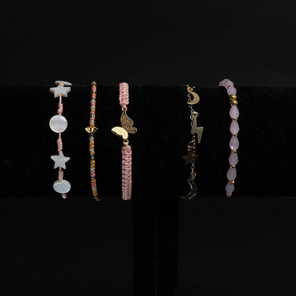 Set de Pulseras Moonlight Blush Boho Chic H6-12