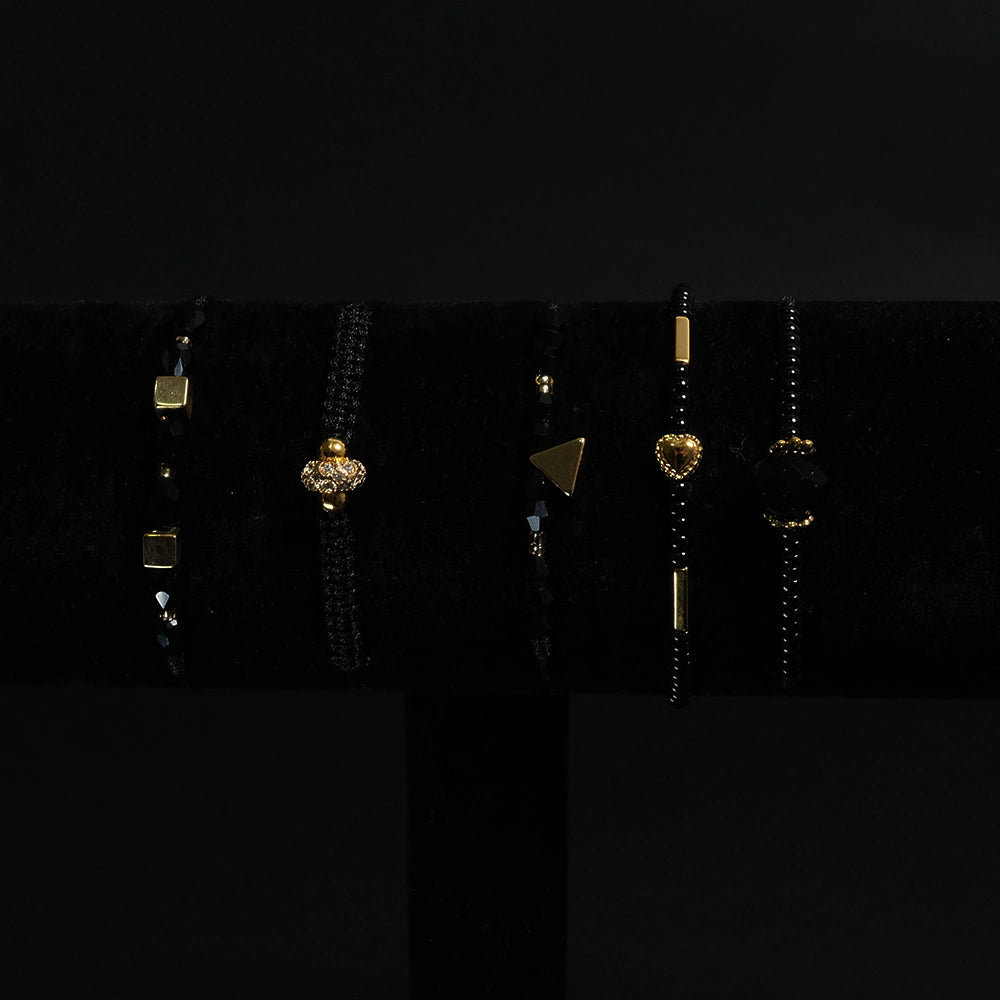 Set de Pulseras Black Luxe Charm Boho Chic H6-16