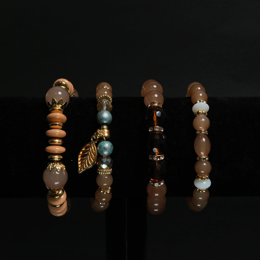 Set de Pulseras Mocha Glow Boho Chic H7-06