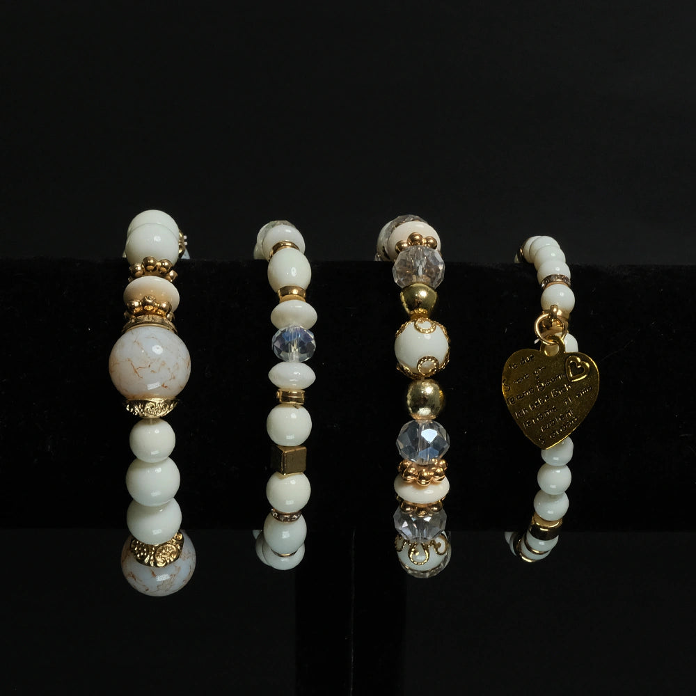 Set de Pulseras Ivory Luxe Charm Boho Chic H7-10