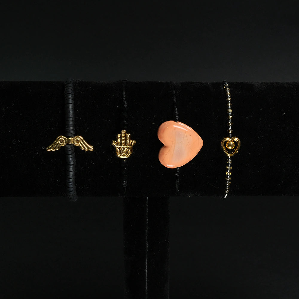 Set de Pulseras Bohemias con Corazón H9-05