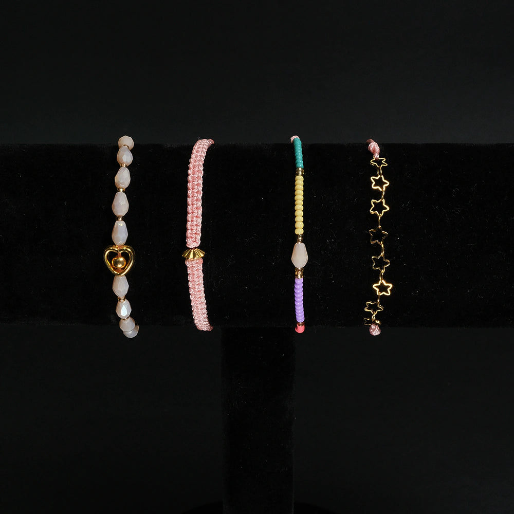 Set de pulcera y aretes Perla Pop Arcoiris H9-08