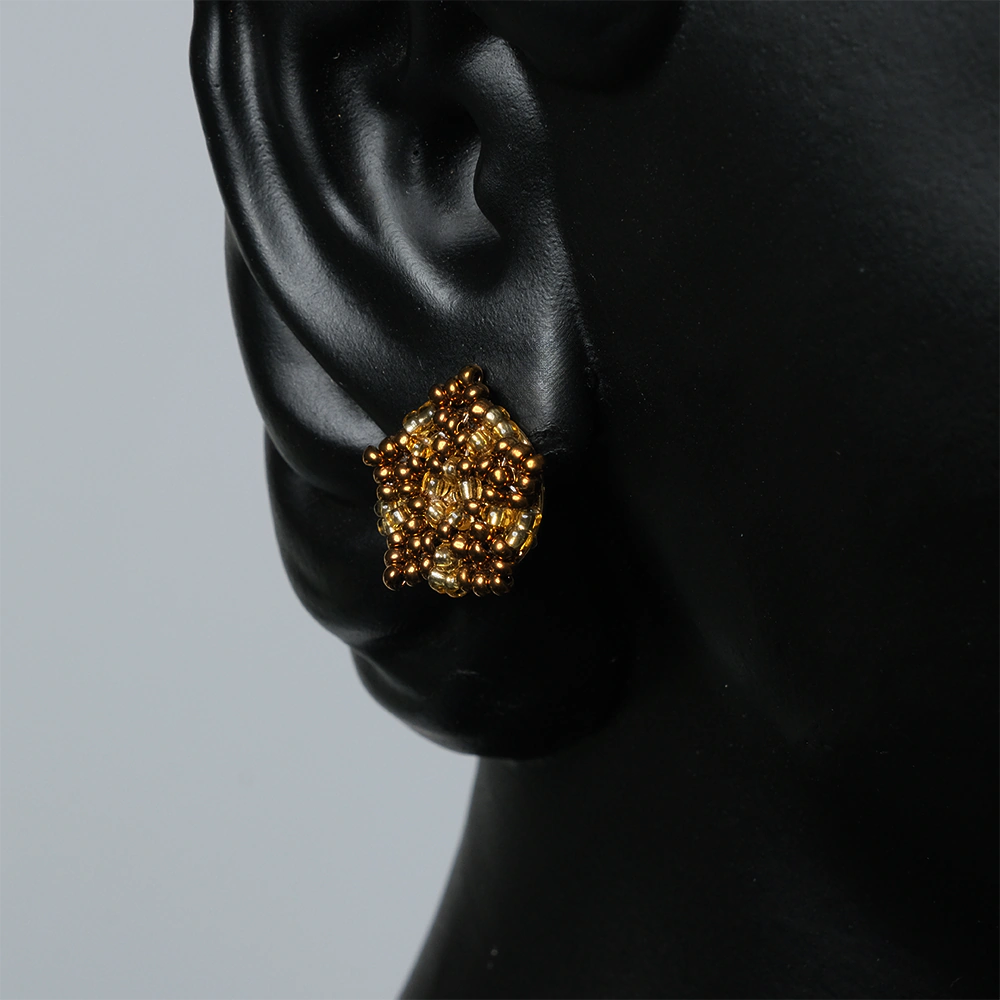 Set Aretes y Pulsera Perla Flor Dorada H9-09