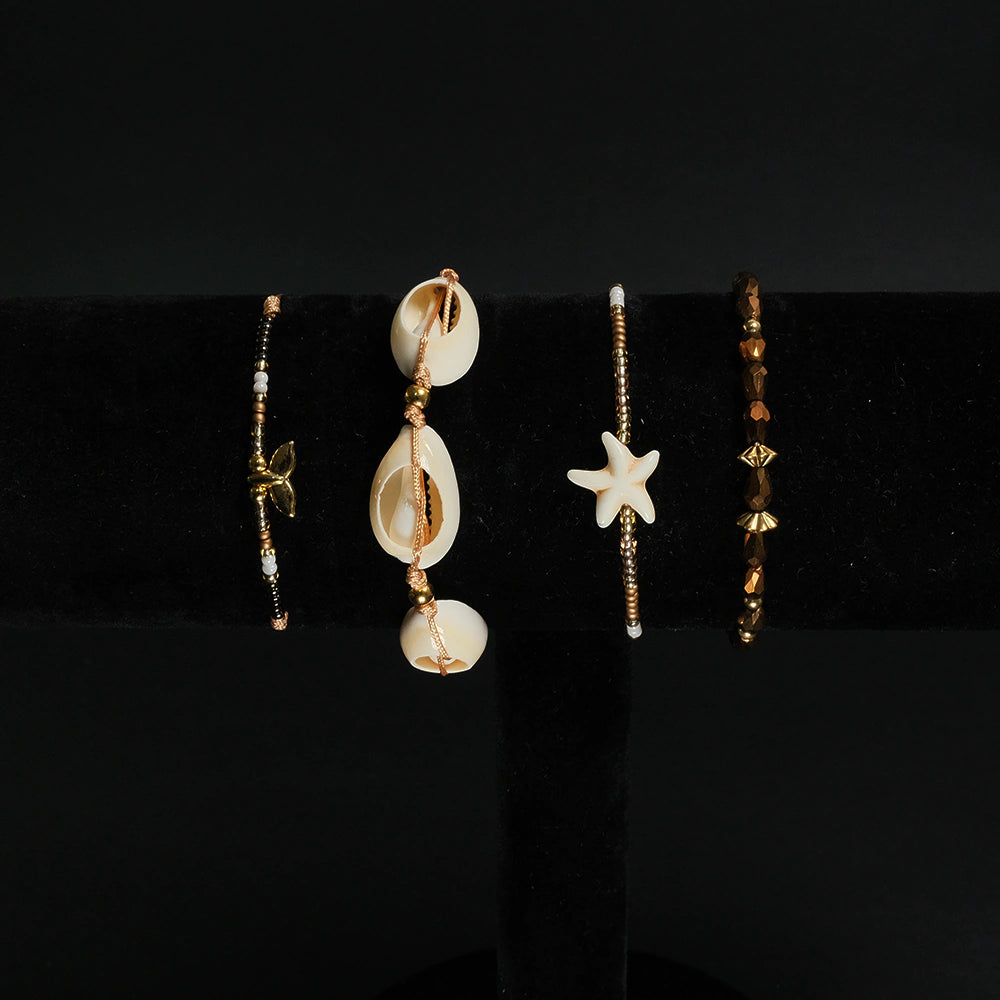 Set Aretes y Pulsera Elegancia estrella de mar  H9-11