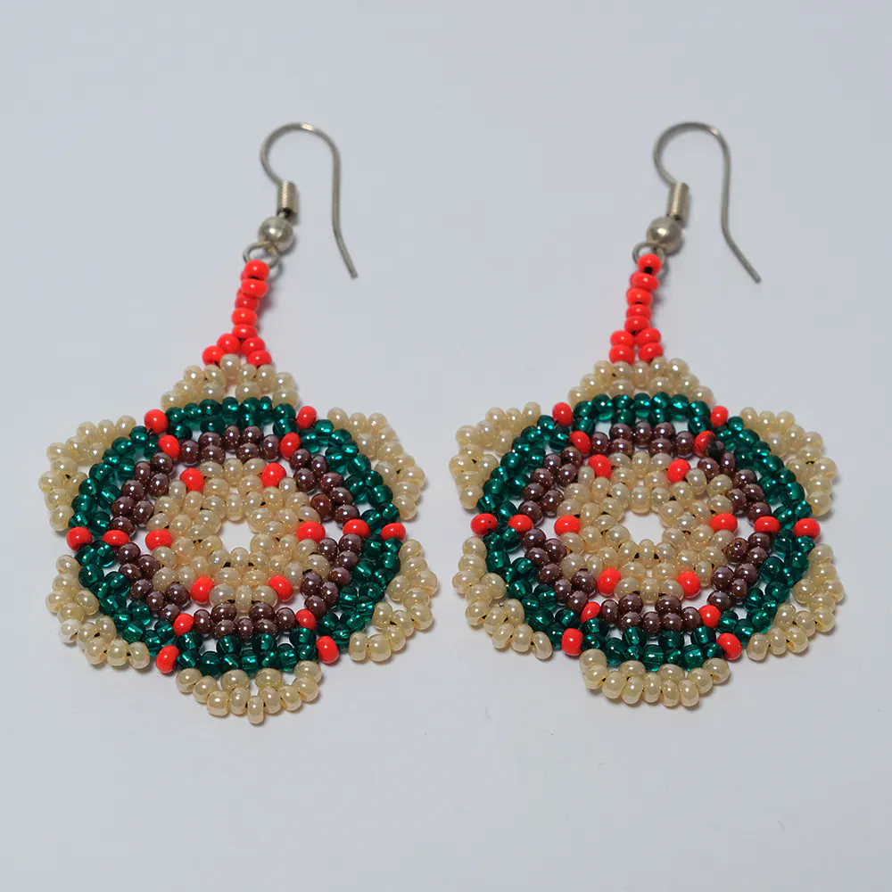 Aretes Bloom Etnicos de Mostacilla I7-01