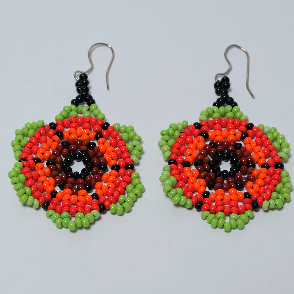 Aretes Mandala Coral Jungle de Mostacilla I7-06