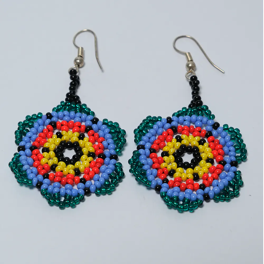 Aretes Mandala Emerald Rainbow de Mostacilla I7-08