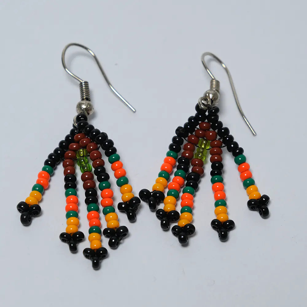 Aretes Cascada Fuego de Mostacilla I8-10