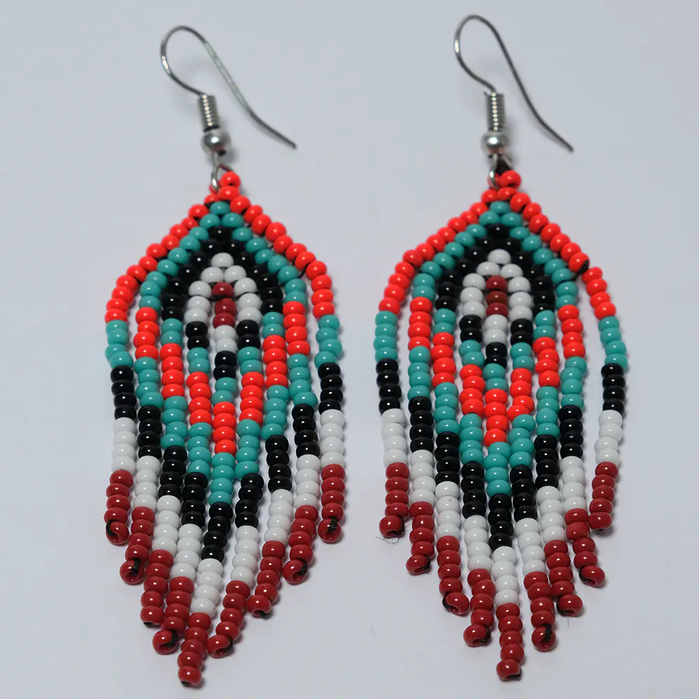 Aretes Arcoiris Coral de Mostacilla I9-05