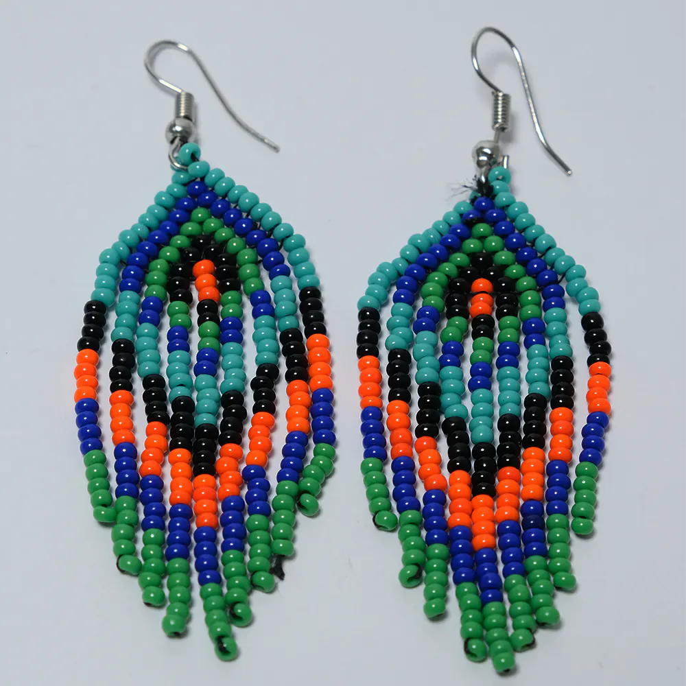 Aretes Arcoiris Esmeralda de Mostacilla I9-08